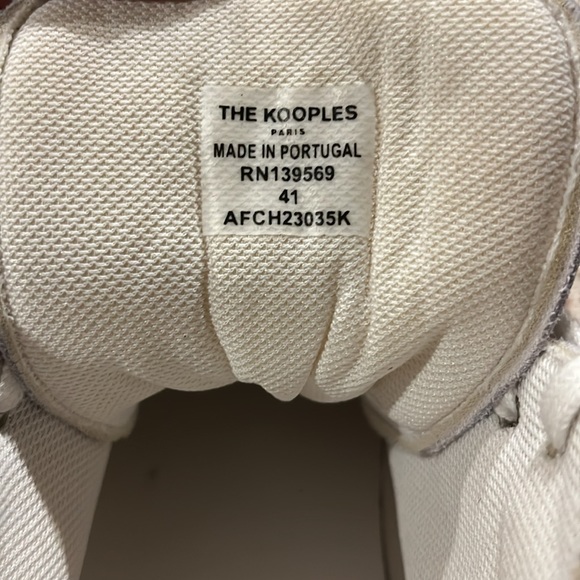 The Kooples White Leather Suede High Top Studded Colorblock Sneakers Size 41 - Picture 3 of 5